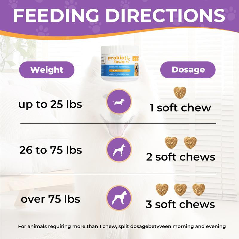 Premium dog probiotics with pork flavor 90 treats