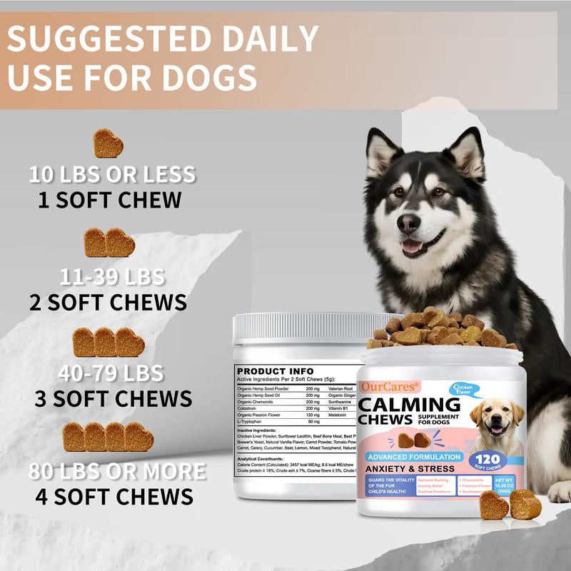 Dog stress relief supplements chicken flavored chews