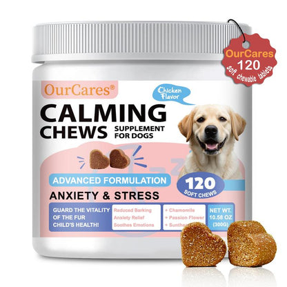 Natural dog calming treats for anxiety relief chicken flavor