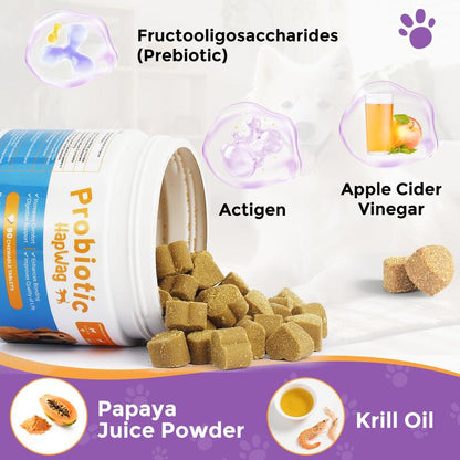 Dog probiotic chews for gut health and immune support